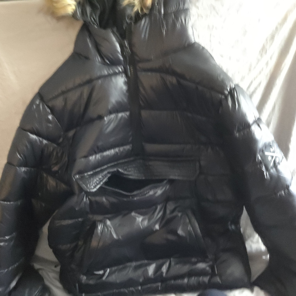 Mad blue faux fur coat